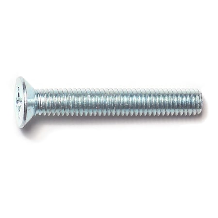 Midwest Fastener M6-1.00 x 40 mm Phillips Flat Machine Screw, Zinc Plated Steel, 20 PK 31248